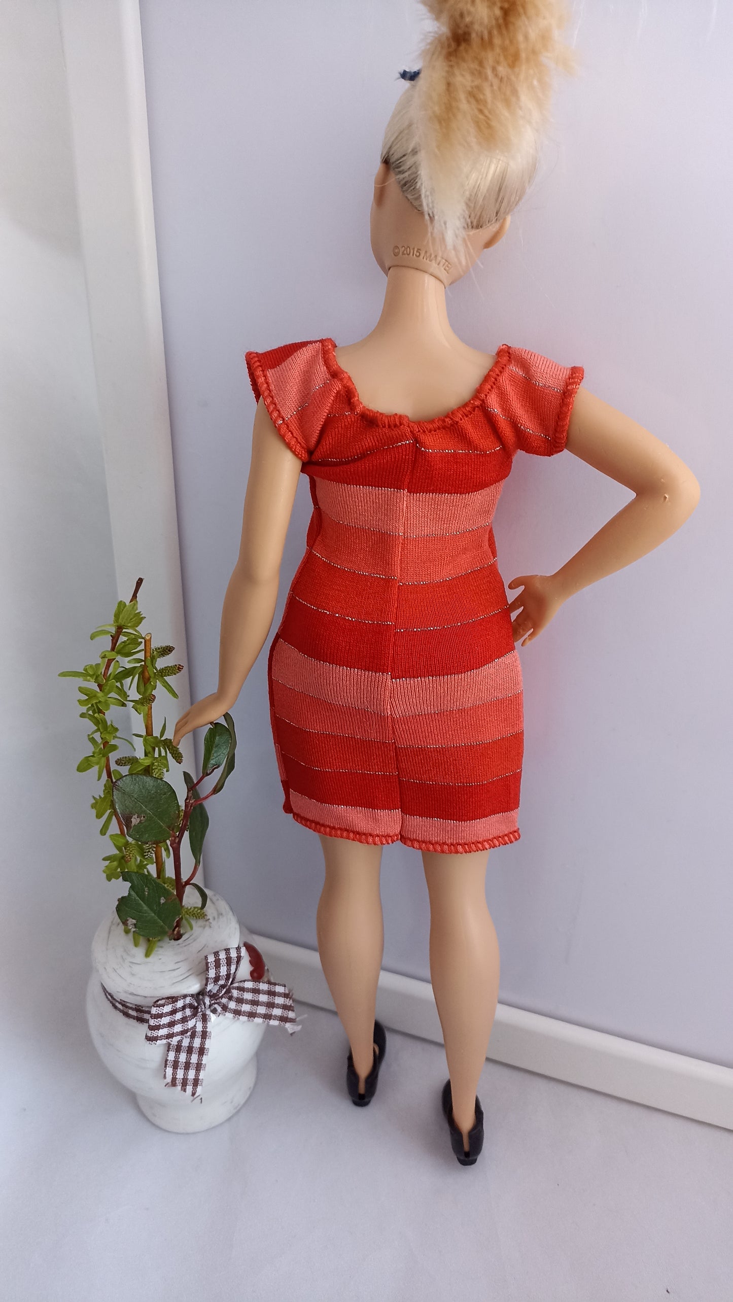 Curvy doll red dress, stretch